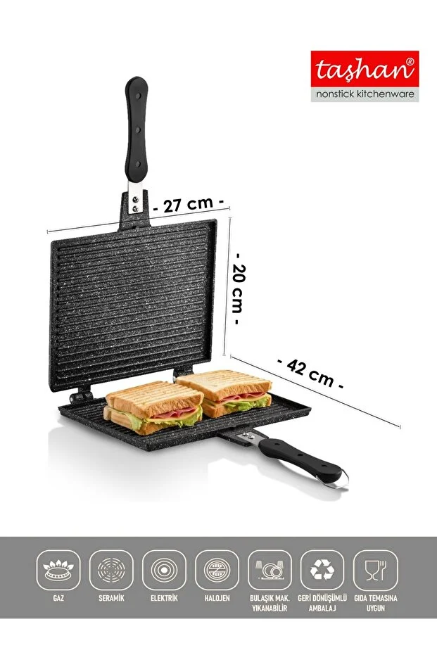 Taşhan Ocak Üstü Maksi Döküm Tost Makinesi Maksi Lüks Tost
