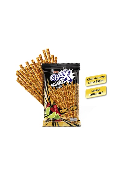Eti Crax Patlayan Lezzet Chili-Lime Çubuk Kraker 20 x 50 G