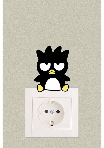 Sevimli Badtz-maru Çocuk Odası Dekoratif Priz Sticker 13x10 Cm
