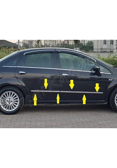 Markadan Fiat Linea Krom Yan Kapı Çıtası 2006-2018 4 Parça Paslan