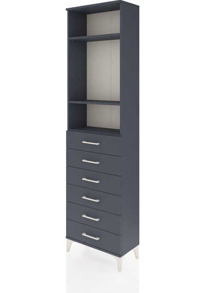 Arges Dolap 3 Raflı 6 Çekmeceli 60x30x221 Antrasit-antrasit Antrasit