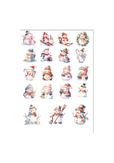 Sevimli Kardan Adam Sticker Set
