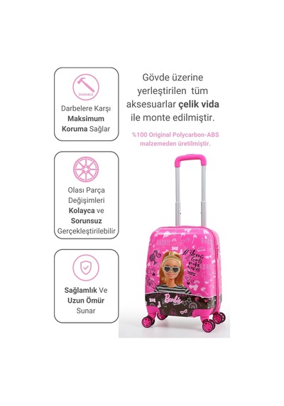 Louisiana Polo Lisanlı Barbie Policarbon Çocuk Valizi Pembe 2991