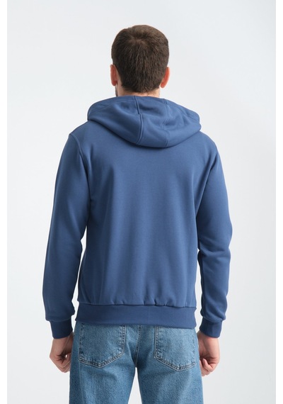 Shooter Sportwear Shooter Erkek Üç İplik Şardonsuz Fermuarlı Kapüşonlu Sweatshirt Parlament