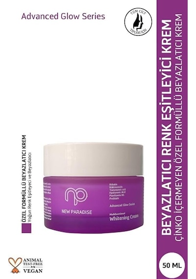 New Paradise Genital Beyazlatıcı Krem Çinko İçermez Yüz Kol Altı Genital İç Bacak Diz Ve Dirsek 50 Ml