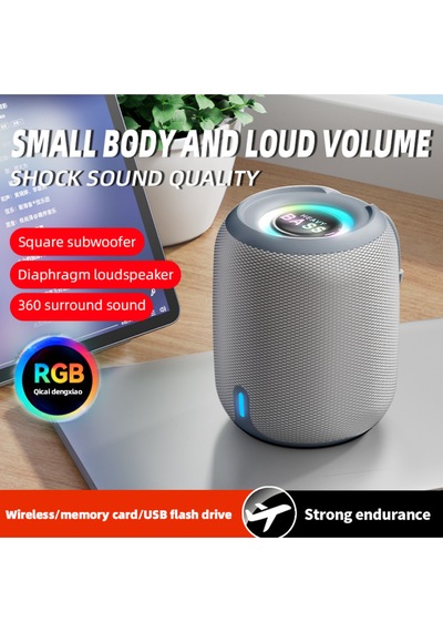 Bluetooth Hoparlör Rgb Ledli 1200mah Subwoofer Ses Outdoor Speaker Su Geçirmez Dayanıklı Gövde