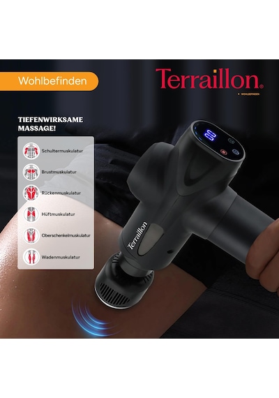 Terraıllon - Gun Masaj Uzmanı - Çok Bölgeli Masaj Tabancası, 20 Hız 2800-3200 Rpm, Dijital Ekran, Entegre Zamanlayıcı, 5 Silikon Aparat, 1 Sıcak-soğuk Dahil, Usb-c, Dahil. Kasa, Siyah Terraıllon - Gun Masaj Uzmanı - Çok Bölgeli Masaj Tabancası, 20 Hız 2800-3200 Rpm, Dijital Ekran, Entegre Zamanlayıcı, 5 Silikon Aparat, 1 Sıcak-soğuk Dahil, Usb-c, Dahil. Kasa, Siyah