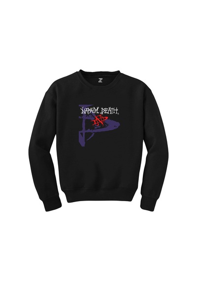 Napalm Death Greed Killing Siyah Sweatshirt Beyaz