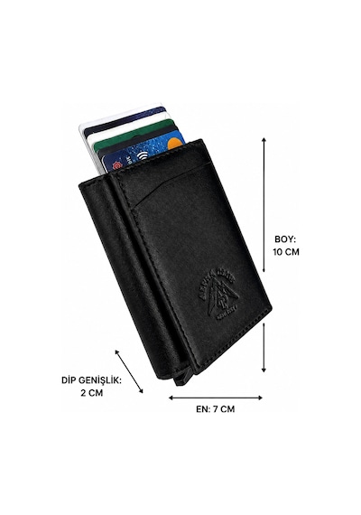 Alphaclub Bag Kadın Hakiki Deri Siyah Cüzdan Ve Kartlık Mat Siyah