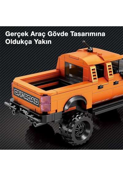 Reobrix Technic 827 Ford F-150 Raptor Kamyon Araba Yaratıcı Yapı Blok Seti Building Blocks - 423 Parça
