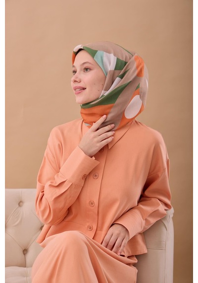 Silk Home Aura Eşarp 140001-07 Yavruağzı, Hardal, Yeşil, Beyaz, Vizon