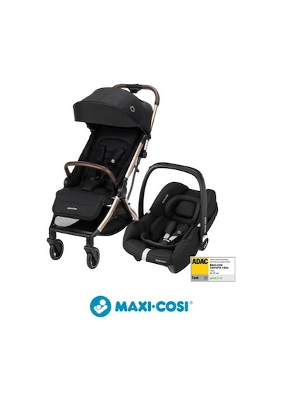 Maxi- Cosi Eva- Cabriofix I- Size Otomatik Katlanan Seyahat Sistem Kompakt Bebek Arabası Gold- Black