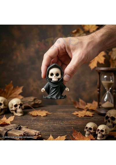 Ölüm Meleği Figürü Anahtarlık, Hediyelik Halloween Çanta Aksesuarı Ve Hareketli Oyuncak Grimz Siyah
