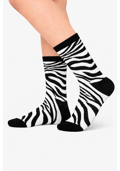 Carnaval Socks Zebra Milk Desenli Renkli Spor Çorap Çok Renkli