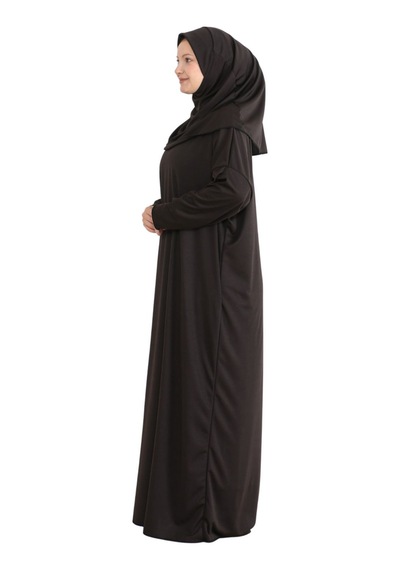 Modish Group Namaz Elbisesi Eşarp Seccade Tesbih Set, İslami Giyim Takım Ferace Turban Şal Kahverengi