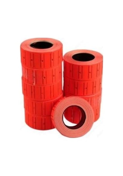 Tanex 12x21 Mm Çizgili Flo Kırmızı Fiyat Etiket 600 Adet 1