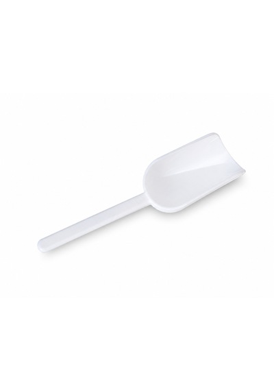 Plastik Kürek Beyaz - 60ml - Dibi Düz - Uzun Saplı