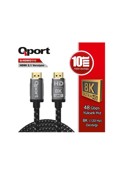 Qport Q-hdmı2110 10metre 2.1v 8k Hdmı Görüntü Kablosu
