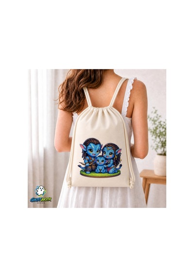 Ghostbastır Design Avatar Büzgülü Keten Çanta C021 Bej
