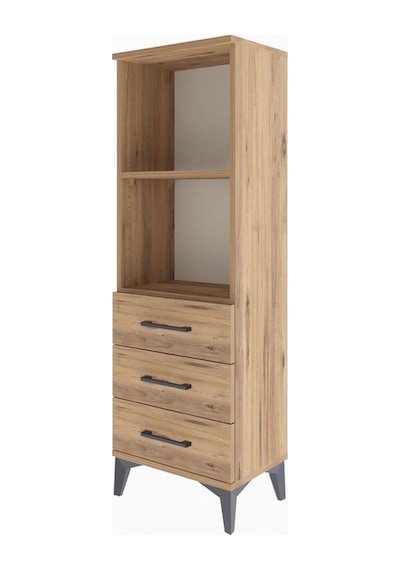 Arges Dolap 2 Raflı 3 Çekmeceli 44x30x134 Çam-çam Çam
