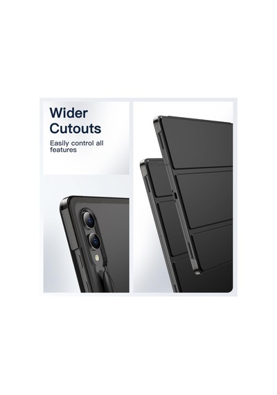 Samsung Galaxy S9 Plus 12.4 İnç Sm-x810 Tablet Kılıfı Akıllı Smart Uyku Modlu Katlanabilir Kılıf Arka Kapak