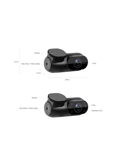 Viofo A139 Wifi Gps Modüllü 3 Kameralı Qhd 2K Araç Kamerası