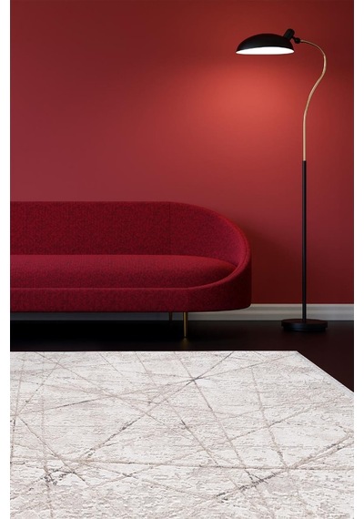 Artemis Halı Romantik 02429a Krem Bej Çizgi Desenli Halı Krem