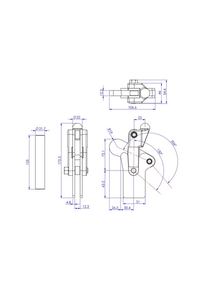 Goodhand Gh-70515 Ağır Hizmet Tipi Geçiş Kelepçesi 1000 Kg Kapa