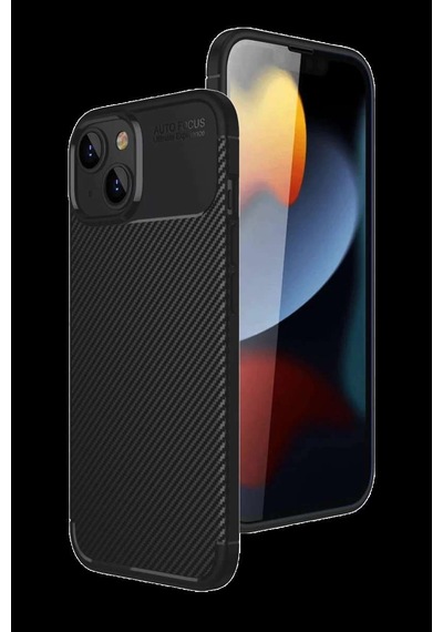 İphone 15 Kılıf Auto Focus Karbon Kapak - Siyah
