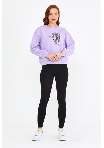 Brz Collection Parça Boyalı Kadın Sweatshirt