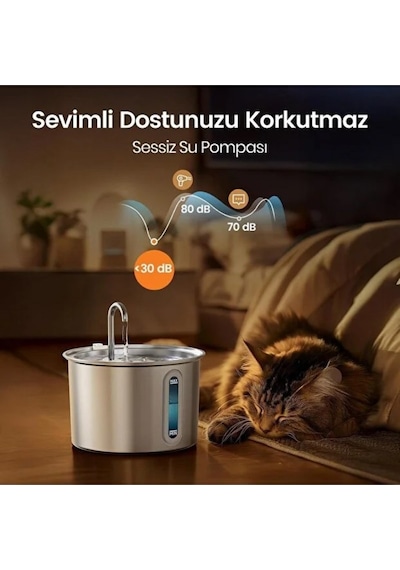 Premium Hijyenik Kap Can Dostu Sessiz Filtreli Kedi Köpek Evcil Hayvan Su Pınarı