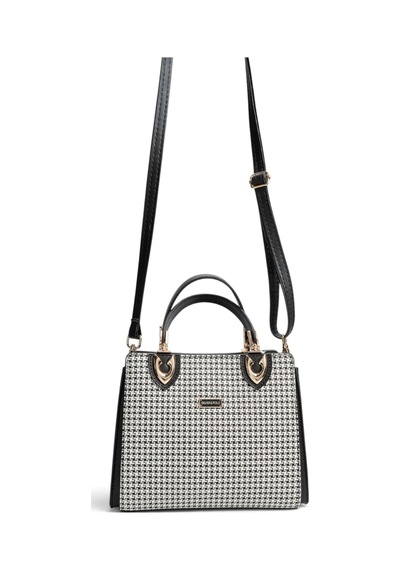 Silver & Polo Silver Polo Siyah - Siyah Kaz Ayağı Ekose Kadın El Çantası Sp1133