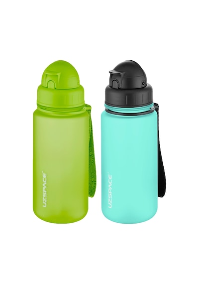 Uzspace 2'li Pipetli Tritan Matara Seti 400 Ml Fiftyfifty -3024seta Yeşil - Buz Mavisi
