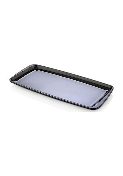 6 Adet 16x33 Cm Melamin Baton Servis Sunum Tabağı Makinede Yıkanabilir Dikdörtgen Siyah Siyah