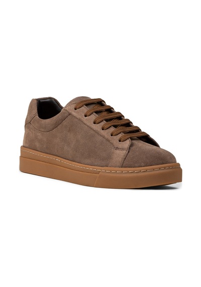 Deery Erkek Hakiki Süet Vizon Renk Sneaker - 02018mvznc01 Vizon