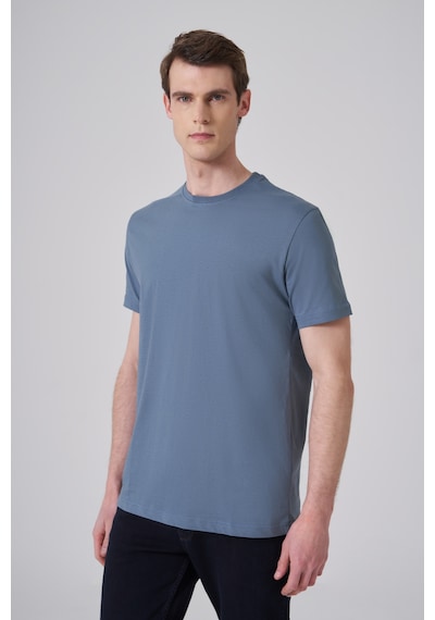 Morven Erkek İndigo Basic Bisiklet Yaka Dynamic Fit Pamuk T-shirt 26yc018008308 İndigo