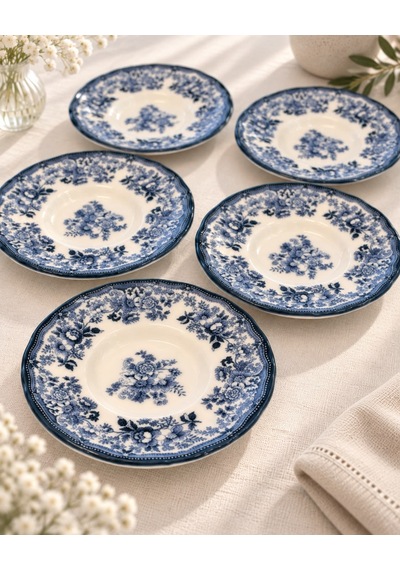 6'lı Velour Navy Çay Tabağı -7769 Çok renkli
