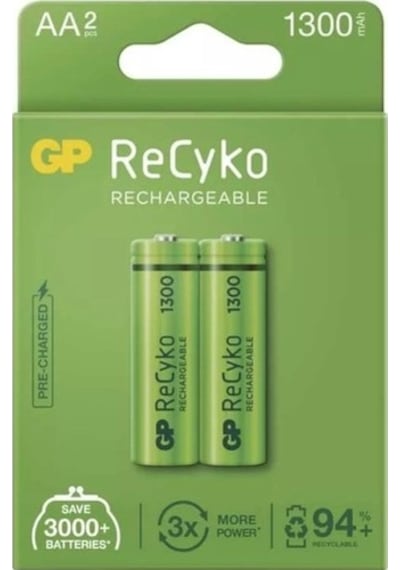 Gp Şarjlı Pil Aa Kalem 1300mah Ni-mh 2 Adet Gp Recyko