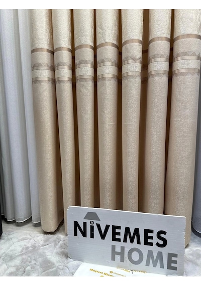 Nivemeshome Damla Ft614337 V-101 Krem 1/3 Sık Pileli Fon Perde Apm Çok Renkli