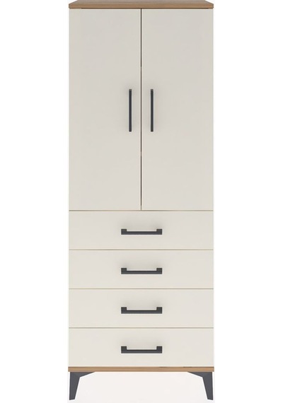 Arges Dolap 3 Raflı 4 Çekmeceli 2 Kapaklı 60x30x163 Çam-aytaşı Atlas Çam