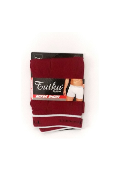 Erkek Bordo Likralı Elastan Spor Boxer 12'li Paket Bordo