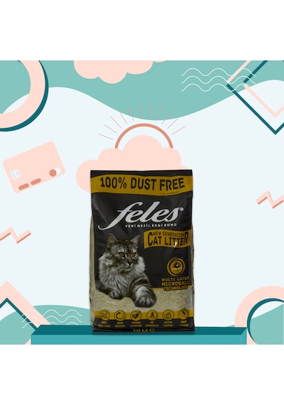 Feles Tozsuz Kedi Kumu Tamamen Doğal Aktif Karbonlu 4 x 10 L
