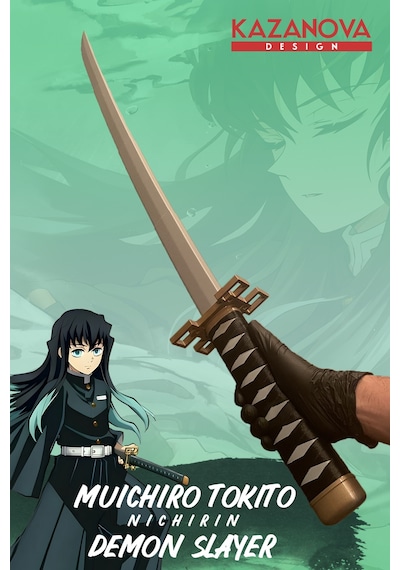 Kazanova Design Muichiro Tokito Katlanabilir Katana Figür 98 Cm Demon Slayer Anime Cosplay