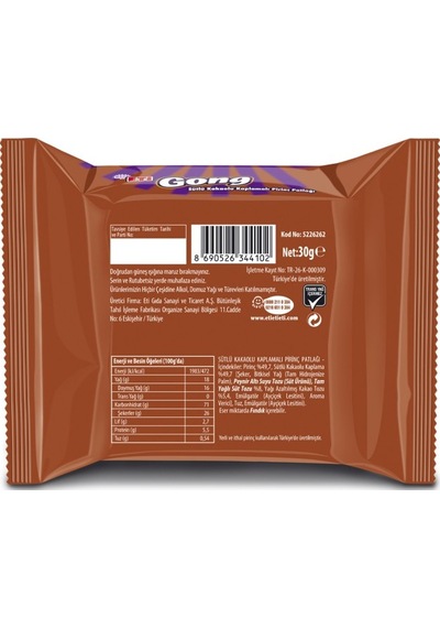Gong Sütlü Çikolata Kaplamalı Pirinç Patlağı 30 G X 24 Adet