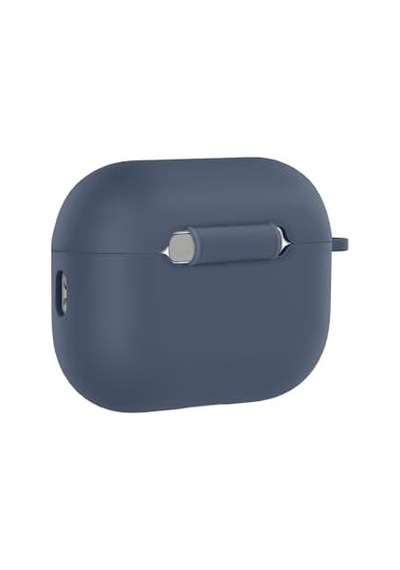 Psr Aksesuar Airpods Pro 3 Uyumlu Silikon Kılıf Darbe Ve Çizilme Koruyucu, Soft Touch Silikon, Kablosuz Şarj Destekli, Taşıma İpi Slotlu Lacivert