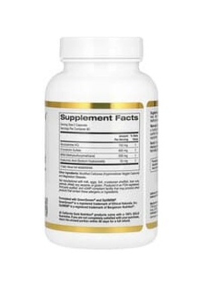California Gold Nutrition, Glucosamine, Chondroitin, Msm Plus Hyaluronic Acid, 120 Veg Caps