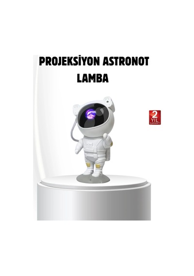 Bluetooth Müzikli Astronot Projeksiyon Lambası Yıldız Ve Ay Efektli Açık Lacivert