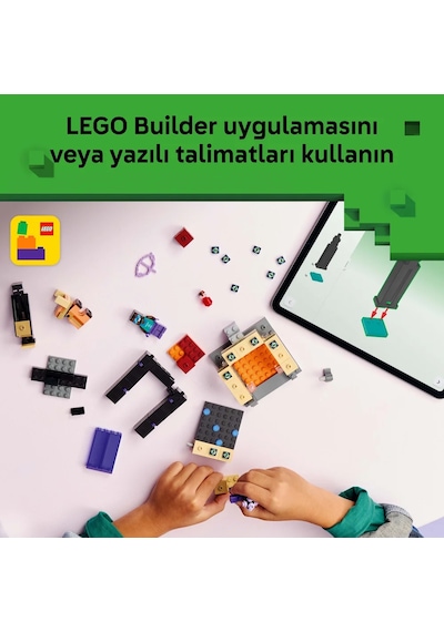 LEGO® Minecraft® Nether ve End Geçidi Yolculuğu 21584 -7 Yaş ve Üzeri Çocuklar için Minifigür İçeren Oyuncak Yapım Seti(192 Parça)