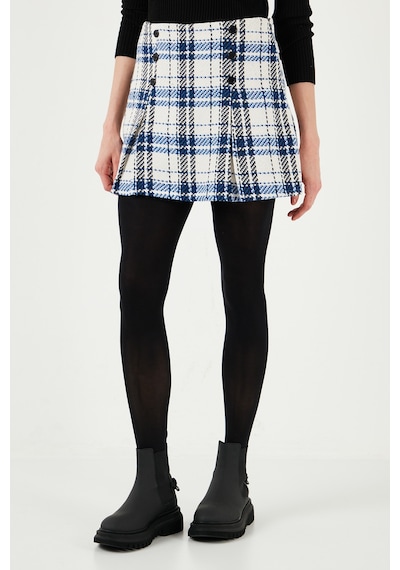 Lela Regular Fit Kışlık Tüvit Mini Bayan Şort Etek 611Et0020 Saks