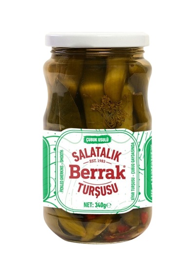 5 Adet Berrak Çubuk Usulü Salatalık Turşusu 340 G